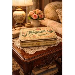 Vintage Whitman's Sampler Tin With Insert Chocolates Confections England Floral